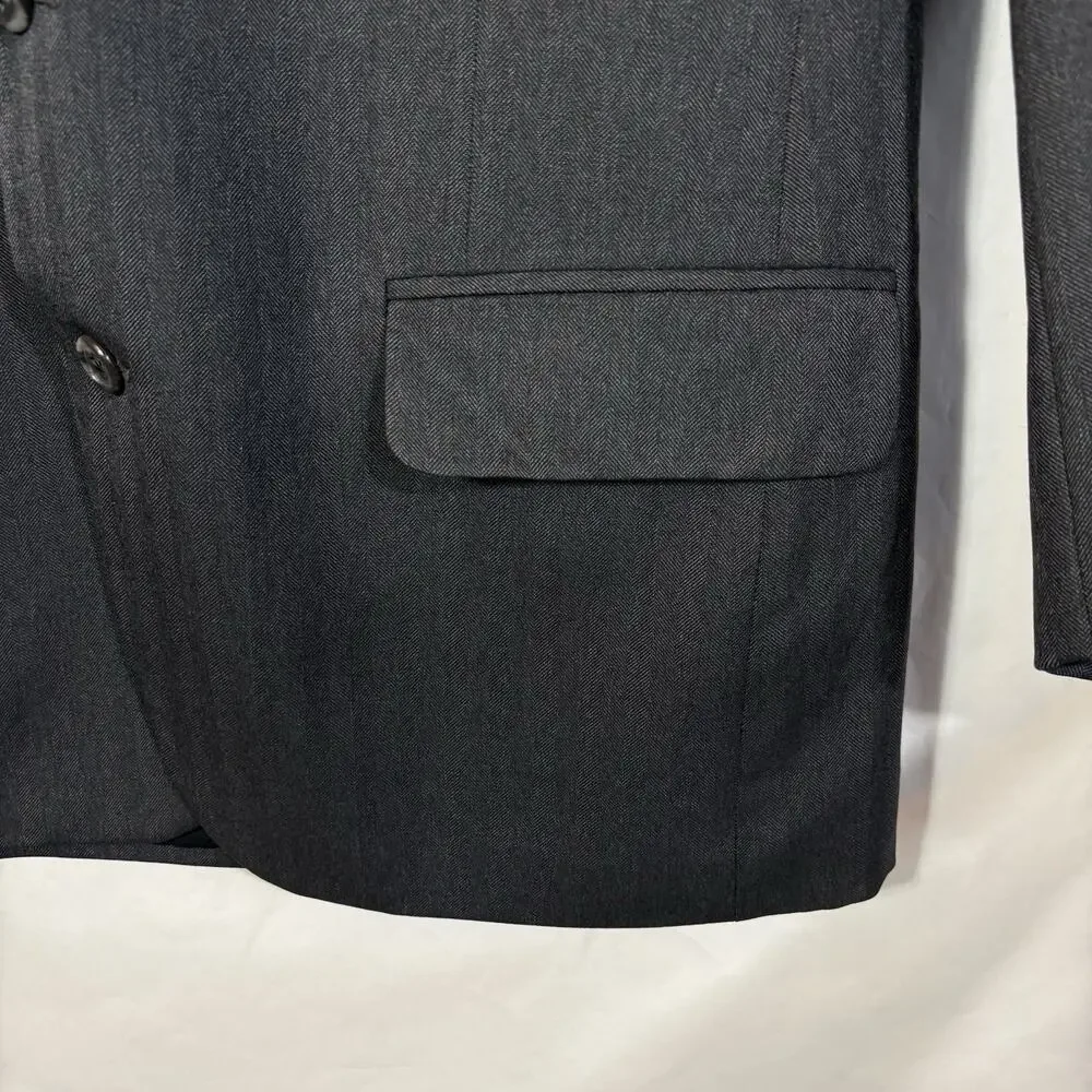 Burberrys Wool Blazer Mens 42S (Estimated) Gray Pinstripe Vintage Burberry